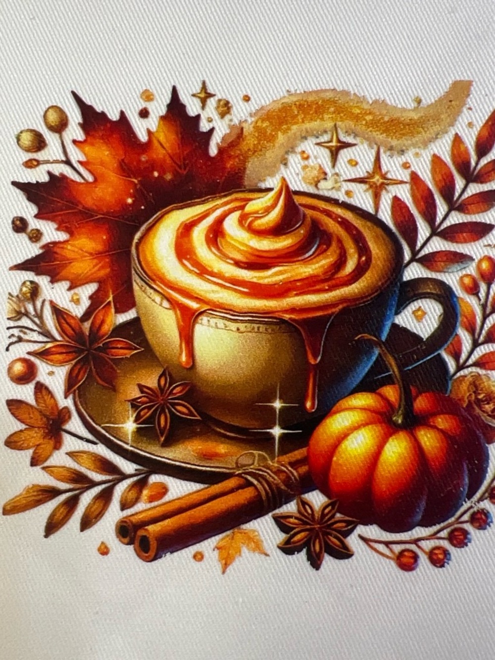 Autumn Pumpkin Spice Quilted Pot Holder - White